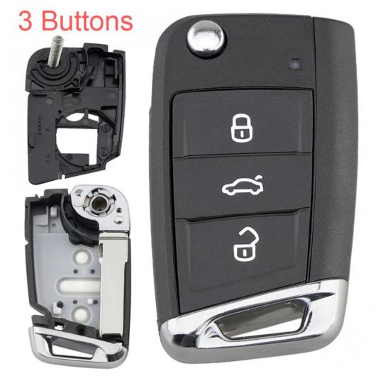 3 ボタン フリップ 折りたたみ キー フォブ スマート シェル 適用: ゴルフ 7 MK7 シュコダ オクタヴィア A7 セアト AL-RR-6831 AL Exterior parts for cars