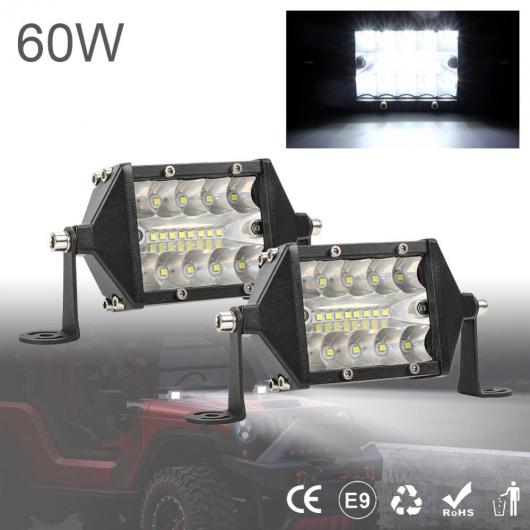 2ピース 5インチ 6000LM 60W 3 列 LED ライト バー 防水 オフ ロード ドライビング LED ワーク ライト バー コンボ ビーム AL-RR-6907 AL Car parts