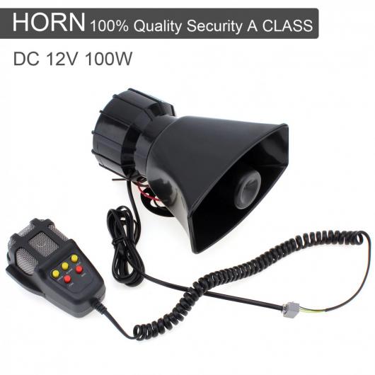 105DB 12V 5 サウンド トラック スピーカー 100W ユニバーサル オート ラウド サイレン ホーン MIC AL-RR-7636 AL Car parts