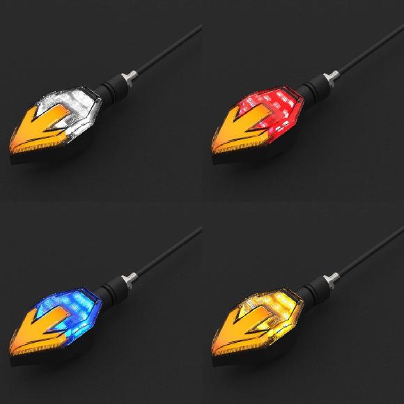 2ピース 12V 3W オートバイ LED ウインカー アロー ランプ デイタイム ランニング ランプ グレア ライト ワーニング ライト 12V ホワイト～イエロー AL-RR-8022 AL Car parts