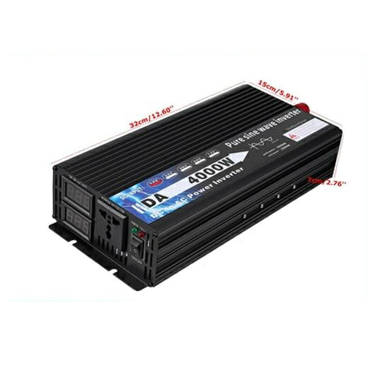 純正弦波 インバーター 3000W 4000W 5000W ポータブル 50HZ コンバータ 12V AC 220V デュアル ディスプレイ アダプタ 水平 ソケット 4000W 12V AL-RR-8276 AL Car parts｜オートパーツエージェンシー2号店