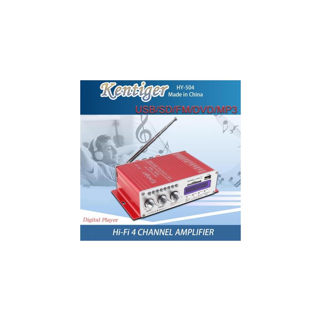 HY-504 4CHX41W HI-FI オーディオ ハイ パワー 増幅器 FM ラジオ プレーヤー サポート SD/USB/DVD/MP3 インプット 適用: オートバイ AL-RR-8081 AL Car parts｜オートパーツエージェンシー2号店