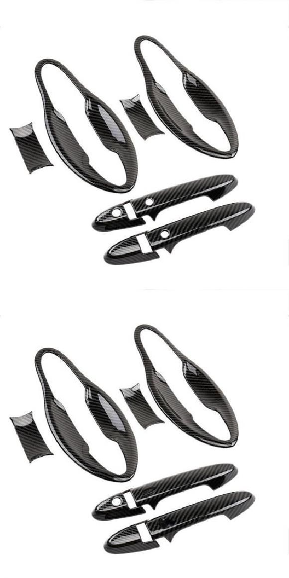 適用: ホンダ XR-V XRV 2014 2015 2016 2017 2018 2019 2020 2021CARBON ファイバ ドア ハンドル カバー トリム ハンドル ボウル 2ボタン・ハンドル ボウル ボタンなし AL-RR-1335 parts