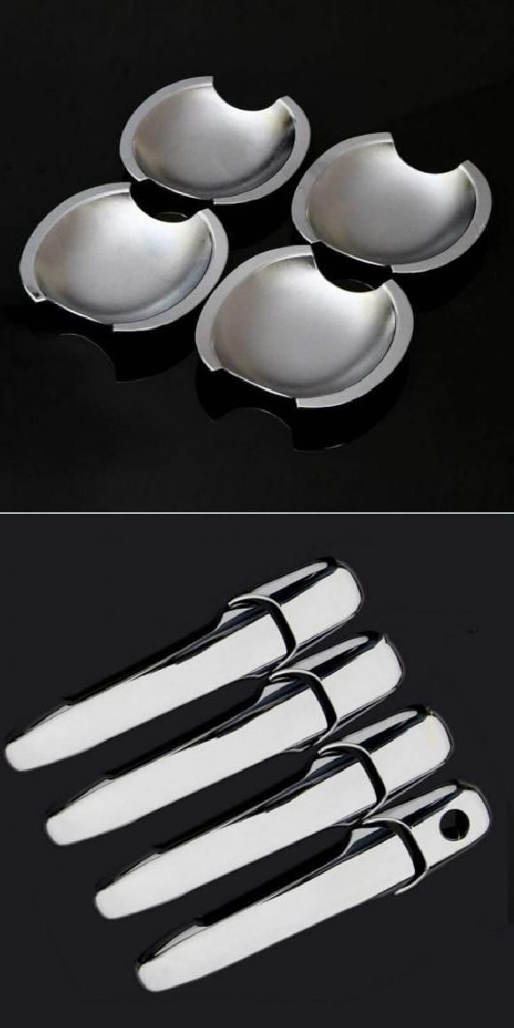 適用: リンカーン/LINCOLN MKX 2007-2013 MKZ ZEPHYR 2006-2012 クローム カーボンファイバー ドア ハンドル カバー ステッカー シルバー ボウル・クローム ハンドル AL-RR-1487 Exterior parts for cars