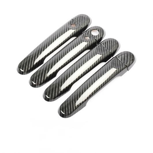 適用: 日産 マーチ マイクラ K13 2010-2015 カーボンファイバー クローム ドア ハンドル カバー トリム ステッカー アクセサリー AL-RR-1793 Exterior parts for cars