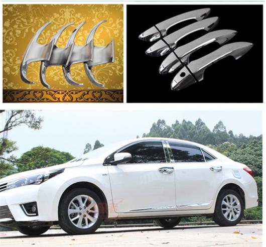 クローム ドア ハンドル カバー + カップ ボウル トリム ステッカー 適用: トヨタ カローラ 2014 2015 2016 2017 AL-RR-2022 Exterior parts for cars