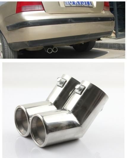 ステンレス スチール エキゾースト マフラー チップ エンド パイプ 適用: VW MK4 ゴルフ ジェッタ ボーラ 1999 2000 2001 2002 2003 2004 ドロップ AL-RR-2058 Exterior parts for cars