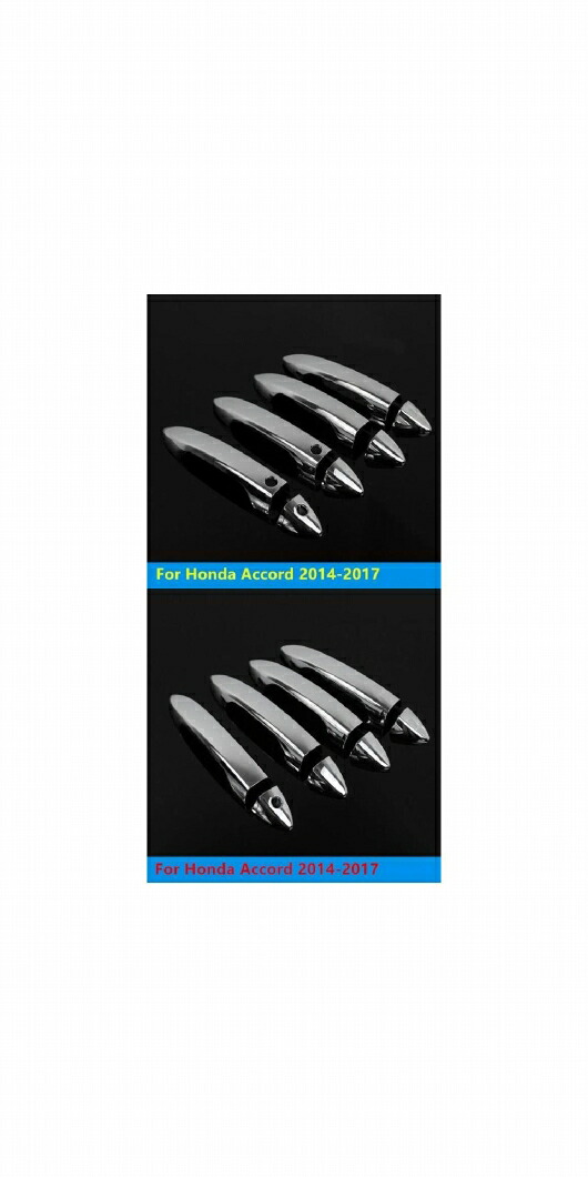 カーボンファイバー クローム サイド ドア ハンドル カバー ステッカー スタイリング アクセサリー 適用: ホンダ アコード 9th 2013 シルバー 2ボタン・シルバー ボタンなし AL-RR-1855 Exterior parts for cars｜オートパーツエージェンシー2号店