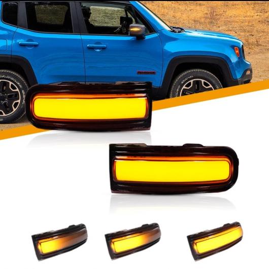 2ピース アンバー シーケンシャル LED サイド ミラー ウインカー ランプセット 適用: 2015-2022 ジープ/JEEP レネゲード AL-SS-2166 AL Car parts｜オートパーツエージェンシー2号店