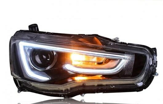 ヘッドライト 適用: 三菱 ランサー EX 09-16 LED ヘッドランプ デイタイムランニングライト DRL バイキセノン HID 4300K～8000K 35W・55W AL-HH-0038 Car parts