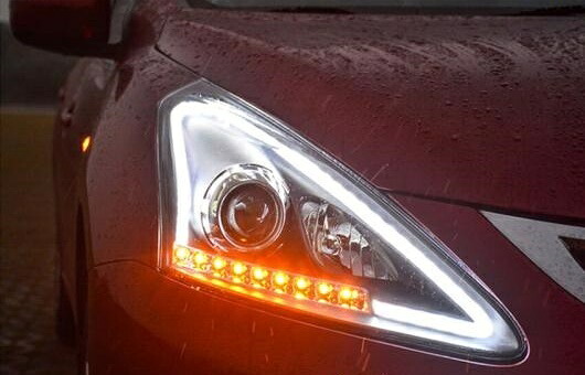 ヘッドライト 適用: 日産 ティーダ 2011-2015 LED ヘッドランプ デイタイムランニングライト DRL バイキセノン HID 4300K～8000K 35W・55W AL-HH-0066 Car parts