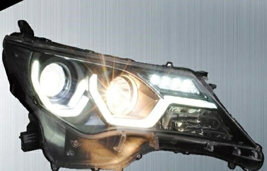 適用: トヨタ RAV4 ヘッドライト 2013-2015 LED ヘッドランプ DRL プロジェクター H7 HID バイキセノン レンズ 4300K～8000K 35W・55W AL-HH-0236 Car parts
