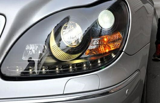 適用: メルセデスベンツ/MERCEDES BENZ W220 S280 S320 S500 S600 ヘッドライト 1998-2007 LED DRL レンズ ダブル ビーム H7 HID 4300K～8000K 35W・55W AL-HH-0354 Car parts