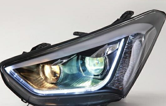 LED ヘッドランプ 適用: ヒュンダイ/現代/HYUNDAI サンタフェ ヘッドライト 2013-2015 DRL H7 HID Q5 バイキセノン レンズ ロー ビーム 4300K～8000K 35W・55W AL-HH-1179 Car parts