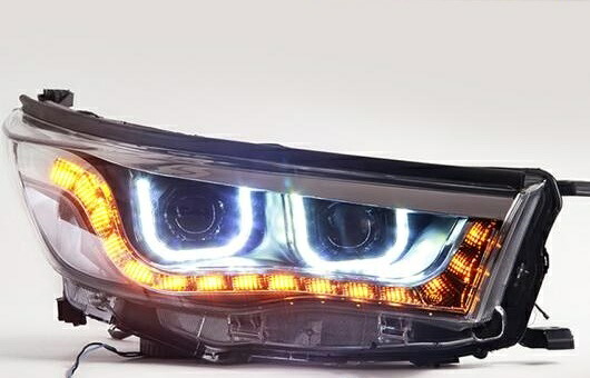 適用: トヨタ ハイランダー ヘッドライト 2015 LED GIT ヘッドランプ エンジェル アイ DRL H7 HID R20 バイキセノン レンズ 4300K～8000K 35W・55W AL-HH-1202 Car parts｜オートパーツエージェンシー2号店