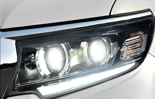 適用: トヨタ プラド ヘッドライト 2018 LED ヘッドランプ DRL ハイ ロー ランプ フル ダブル レンズ 5000K・6000K 35W・55W AL-HH-1265 Car parts