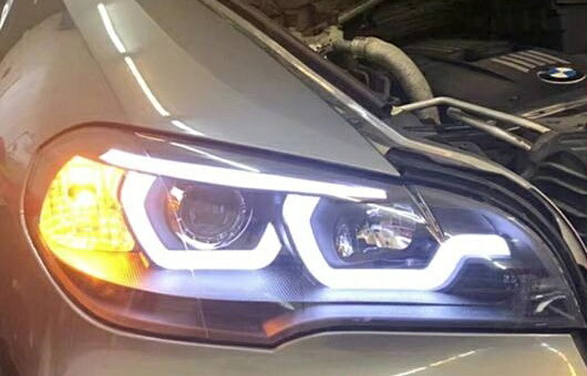 ヘッドランプ 適用: BMW/ビーエムダブリュー X5 ヘッドライト 2007-2013 E70 エンジェル アイ LED 4300K ホワイト イエロー～8000K ホワイト ブルー 35W・55W AL-HH-1315 Car parts