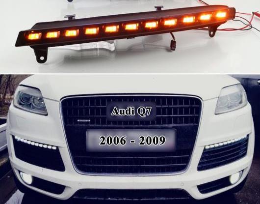 2ピース 適用: アウディ/AUDI Q7 2006 2007 2008 2009 イエロー ターンシグナル 機能 DRL 防水 12V LED デイタイムランニングライト フォグランプ バルブ AL-HH-1412 Car parts