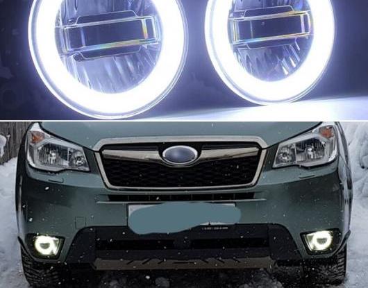 3in1 ファンクション オート LED エンジェルアイ デイタイムランニングライト プロジェクター フォグランプ 適用: スバル フォレスター 2013-2016 2017 2018 AL-HH-1529 Car parts