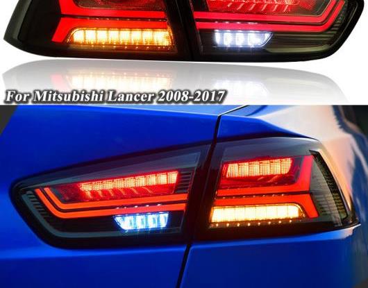 LED テールライト テールライト 適用: 三菱 ランサー EVO X リア フォグランプ + ブレーキ ライト + リバース ライト + ダイナミック ターンシグナル ライト ブラック・レッド AL-HH-1593 Car parts｜オートパーツエージェンシー2号店