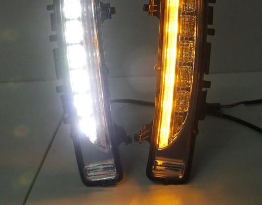 2ピース LED デイタイムランニングライト 適用: フォード/FORD エッジ 2009-2014 イエロー チューニング シグナル リレー 防水 12V LED DRL ランプ AL-HH-1642 Car parts