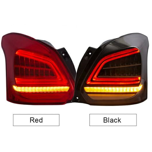 LED テールライト テールライト 適用: スズキ スイフト 2017 2018 2019 リア フォグランプ + ブレーキ ライト + リバース + ダイナミック ターンシグナル ブラック・レッド AL-HH-1653 Car parts