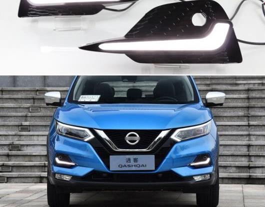 2ピース LED デイタイムランニングライト 適用: 日産 キャシュカイ 2019 2020 ダイナミック ターン イエロー シグナル 防水 DRL 12V LED フォグランプ AL-HH-1700 Car parts 27,469円