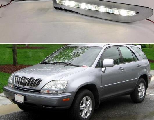 2ピース 適用: レクサス RX300 RX330 RX350 1999 2000 クロームメッキ ストリップ 防水 ABS DRL ランプ 12V LED デイタイムランニングライト デイライト AL-HH-1747 Car parts