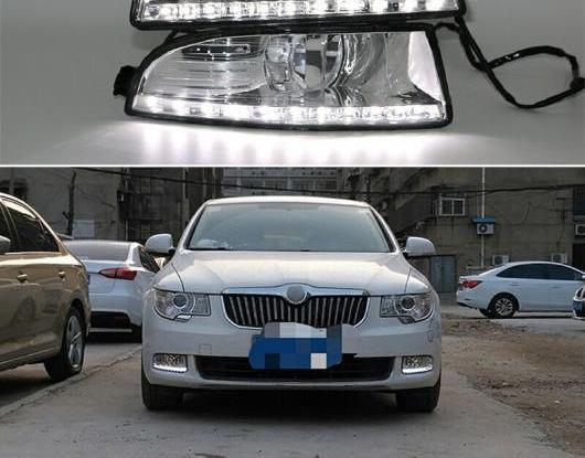 適用: シュコダ オクタヴィア A5 2010 2011 2012 2013 防水 ABS DRL 12V LED デイタイムランニングライト フォグランプ カバー AL-HH-1798 Car parts