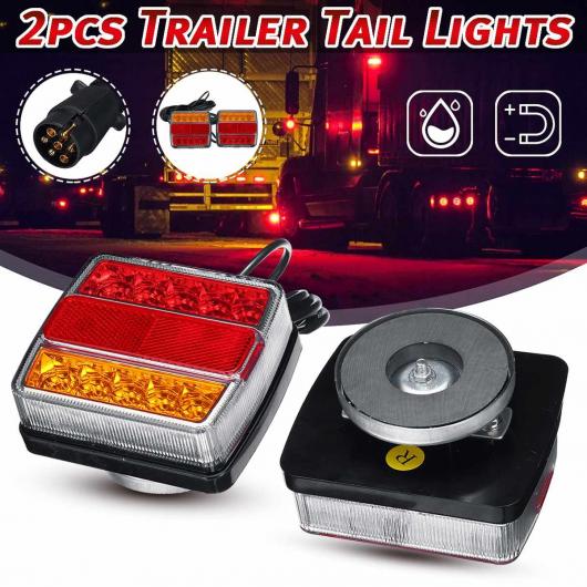 2ピース 12V 磁石 LED トラック テールライト リア テールライト ワーニング ブレーキ ライト シグナル ランプ 適用: トレーラー キャラバン キャンパー ATV ボート AL-HH-2046 Car parts｜オートパーツエージェンシー2号店