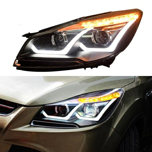 LED ヘッドライト 適用: フォード/FORD クーガ エスケープ 2013 2014 2015 LED DRL ターンシグナルライト ヘッド ランプ アセンブリ アップグレード AL-HH-2080 Car parts｜オートパーツエージェンシー2号店