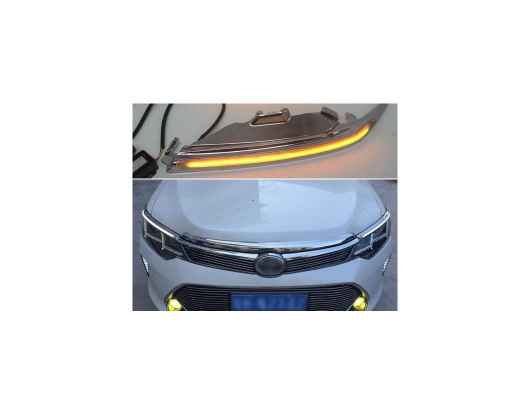 2ピース ヘッドライト アイブロー 装飾 イエロー ターンシグナル DRL LED デイタイムランニングライト 適用: トヨタ カムリ 2015 2016 2017 AL-HH-1538 Car parts｜オートパーツエージェンシー2号店