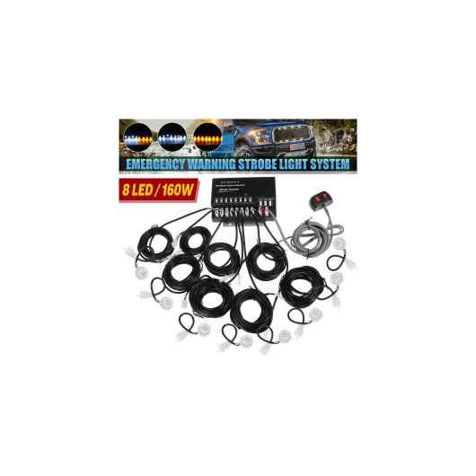 8ピース LED バルブ ヘッドライト キット HIDE AWAY エマージェンシー ハザード ワーニング フラッシュ ストロボ ライト システム 4ホワイト 4アンバー～8 LED アンバー ライト AL-HH-1849 Car parts｜オートパーツエージェンシー2号店