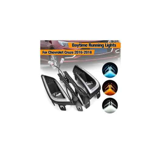 LED DRL デイタイムランニングライト ランプ W/ターンシグナル 適用: シボレー クルーズ 2016-2018 防水 3色 ライト ダイレクト AL-HH-1913 Car parts