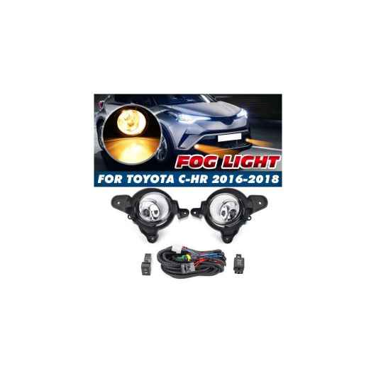 2ピース フロント バンパー ライト フォグ スポット ヘッド ライト ランプ サーチライト ヘッドライト 適用: トヨタ C-HR CHR 2016-2018 ワイヤー スイッチ AL-HH-1919 Car parts