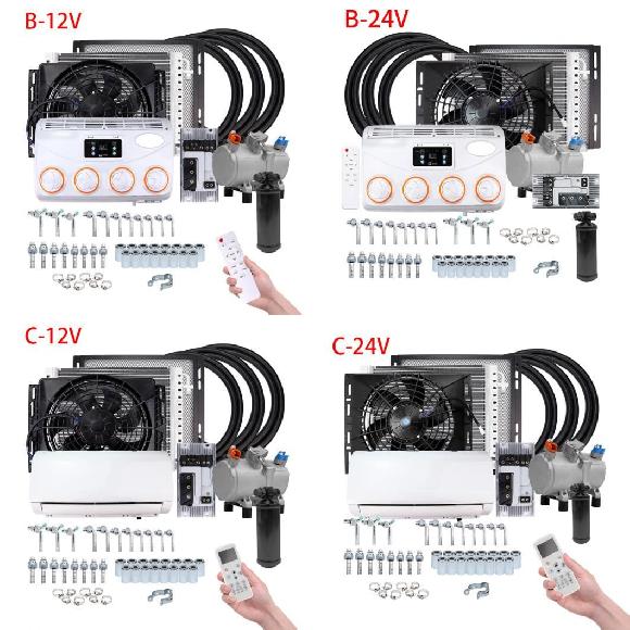 ユニバーサル ウォール-マウント オート 電動 エアコン コンプレッサー 12V 24V 適用: バン ストリート ロッド クラシック トラック B-12V～C-24V SR-CC-1115 Car parts
