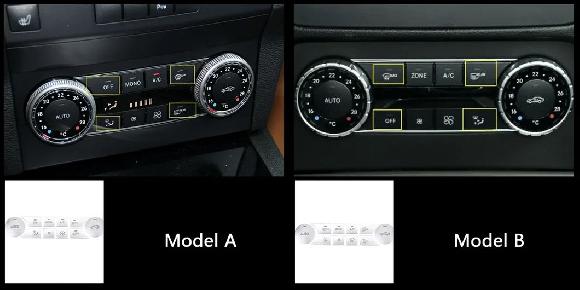 センター コンソール CD エア コンディション ボタン ステッカー トリム 適用: メルセデス ベンツ C クラス W204 GLK X204 インテリア モデルA モノ・モデルB ゾーン SR-CC-4379 Interior parts for cars