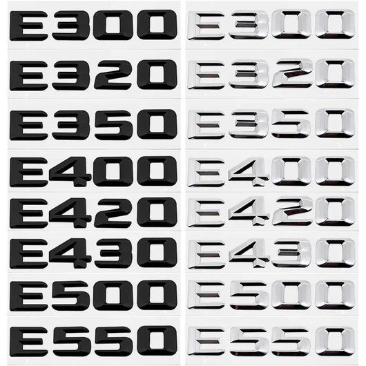リア トランク 英数字 ステッカー テール ボックス エンブレム バッジ 適用: メルセデス ベンツ E クラス E300 E320 E350 E400 E420 E400 シルバー・E500 シルバー 金属 SR-CC-4588 Exterior parts for cars