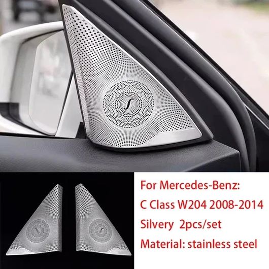 適用: メルセデス-ベンツ C クラス W204 08-14 スチール ドア スピーカー ステレオ 装飾 カバー スピーカー トリム カバー フロント Aピラー SR-CC-4373 Interior parts for cars