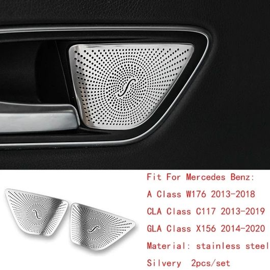 適用: メルセデス-ベンツ A CLA GLA クラス W176 X156 C117 スチール ドア スピーカー ステレオ 装飾 カバー スピーカー トリム カバー リア ドア スピーカー SR-CC-4381 Interior parts for cars