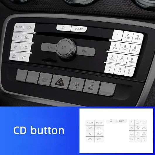 センター コンソール CD マルチメディア ボタン デカール トリム 適用: メルセデス ベンツ A B クラス GLA 250 CLA CLS GLE GLS W176 W246 X156 ステッカー CD ボタン SR-CC-4505 Interior parts for cars