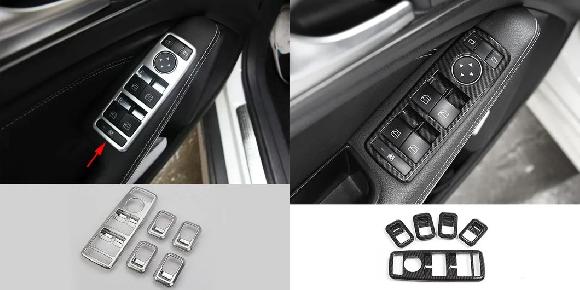 適用: メルセデス-ベンツ A B C E CLA GLA ML GL GLE GLS GLK クラス ドア ウインドウ リフト スイッチ ボタン フレーム トリム カバー シルバー・カーボン調 SR-CC-4480 Interior parts for cars