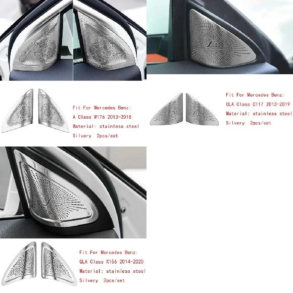 適用: メルセデス-ベンツ A CLA GLA クラス W176 X156 C117 スチール ドア スピーカー ステレオ 装飾 カバー スピーカー トリム カバー A クラス Aピラー～GLA クラス Aピラー SR-CC-4571 Interior parts for cars｜オートパーツエージェンシー2号店