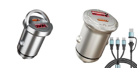 78W ミニ PD USB チャージャー ライター チャージャー 適用: シャオミ サムスン ファーウェイ 高速 充電 QC3.0 チャージャー 適用: プルタブ スタイル・データライン付き B SR-CC-4651 Interior parts for cars