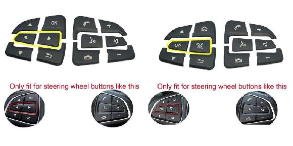 ブラック 適用: メルセデス ベンツ GLC X253 C クラス W205 CLA GLA A クラス X156 C117 W176 ステアリング ホイール ボタン カバー トリム アロー モデル・OK モデル SR-CC-4857 Interior parts for cars