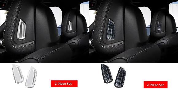 カーシート ヘッドレスト アジャスター スイッチ ボタン カバー トリム 適用: メルセデス ベンツ C クラス W206 C260 C300 2022-2025 X254 GLC 2023-2025 シルバー・カーボン調 SR-CC-4890 Interior parts for cars