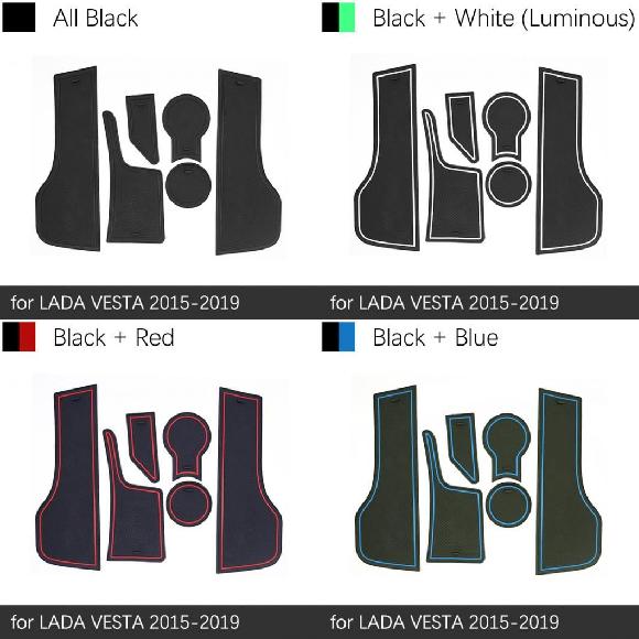 滑り止め ラバー カップ クッション ドア 隙間 マット 適用: ラーダ/LADA ヴェスタ BA3 2015-2019 2016 2017 2018 アクセサリー ステッカー マット 適用: 電話 ブラック～ブルー SR-CC-5142 Interior parts for cars