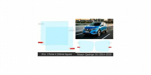 適用: 日産 キャシュカイ J11 2014-2020 フル カバー バックミラー ミラー 防雨 防曇 フィルム 2015 2016 2017 2018 2019 スクエア 175MM X 200MM・キャシュカイ 2014-2020 SR-CC-5203