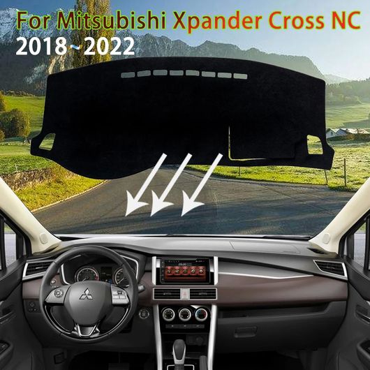 ダッシュボード カバー マット 適用: 三菱 エクスパンダー クロス NC 日産 リヴィナ 2018-2022 防汚 ラグ パッド サンシェード 右ハンドル用・左ハンドル用 フランネル オール ブラック SR-CC-5413 Interior parts for cars