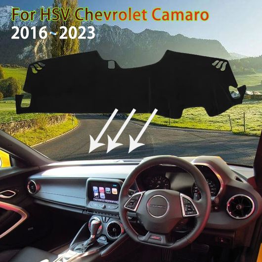 ダッシュボード カバー ダッシュ ボード マット カーペット パッド 適用: シボレー/CHEVROLET カマロ HSV 2016-2023 2022 右ハンドル用・左ハンドル用 フランネル オール ブラック SR-CC-5436 Interior parts for cars